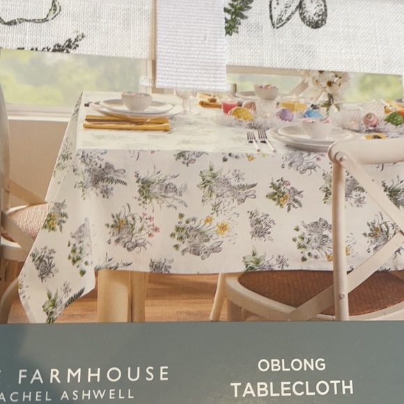 The Farmhouse Rachel Ashwell Easter Floral Tablecloth Plaid 60”x 102” oblong - Picture 2 of 3